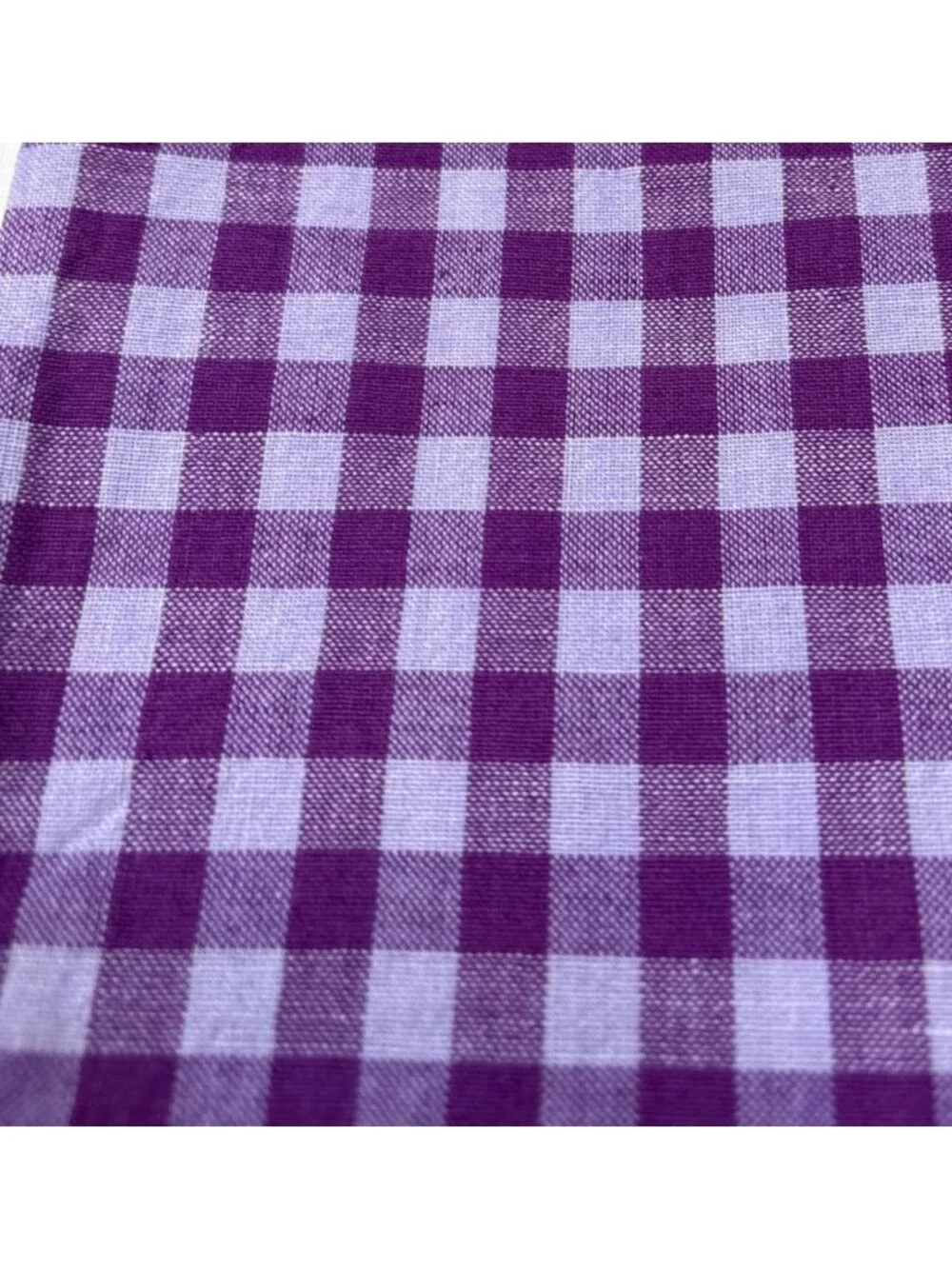 Purple Gingham Check Cotton Fabric 17x21